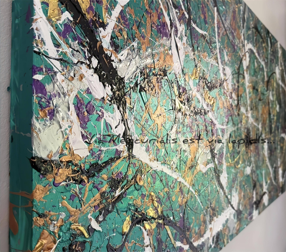 Large-format green structural artwork Thai jungle by Petr Jáchym | PsyArt☿ Studio. High material alchemy of metallic reflections and emerald pigments tailored for high-end clientele and luxury interiors. Ein exklusives strukturelles Gemälde Thai jungle, maßgeschneidertes Kunstwerk für high-end Klienten und Luxus-Innendesign. Œuvre d'art structurelle sur mesure Thai jungle pour une clientèle high-end. Architecture d'intérieur haut de gamme. Groot formaat hedendaags abstract expressionisme kunstwerk Thai jungle voor high-end cliënten met metallic groen en goud.